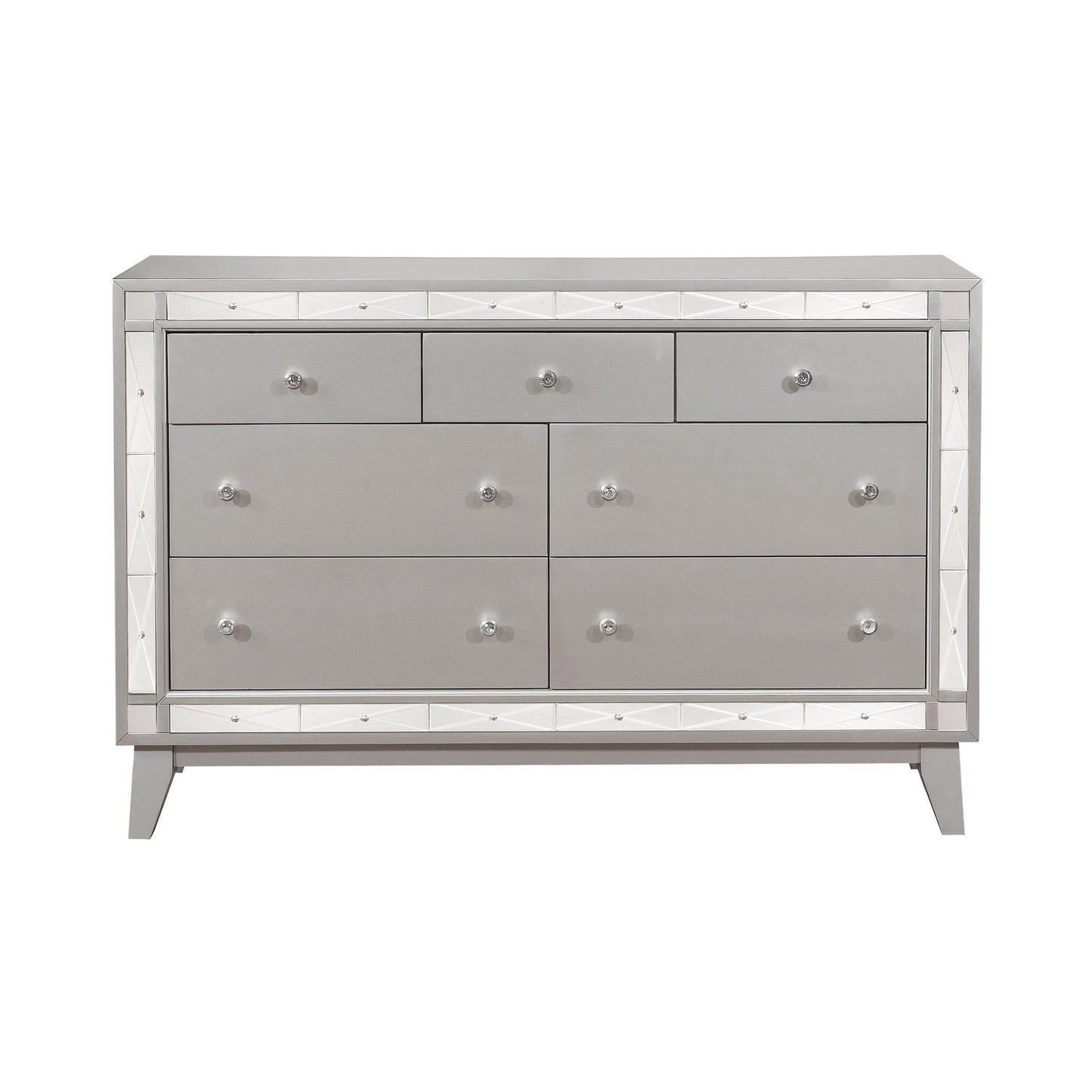 Commode 7 tiroirs Leighton métallisée Mercury