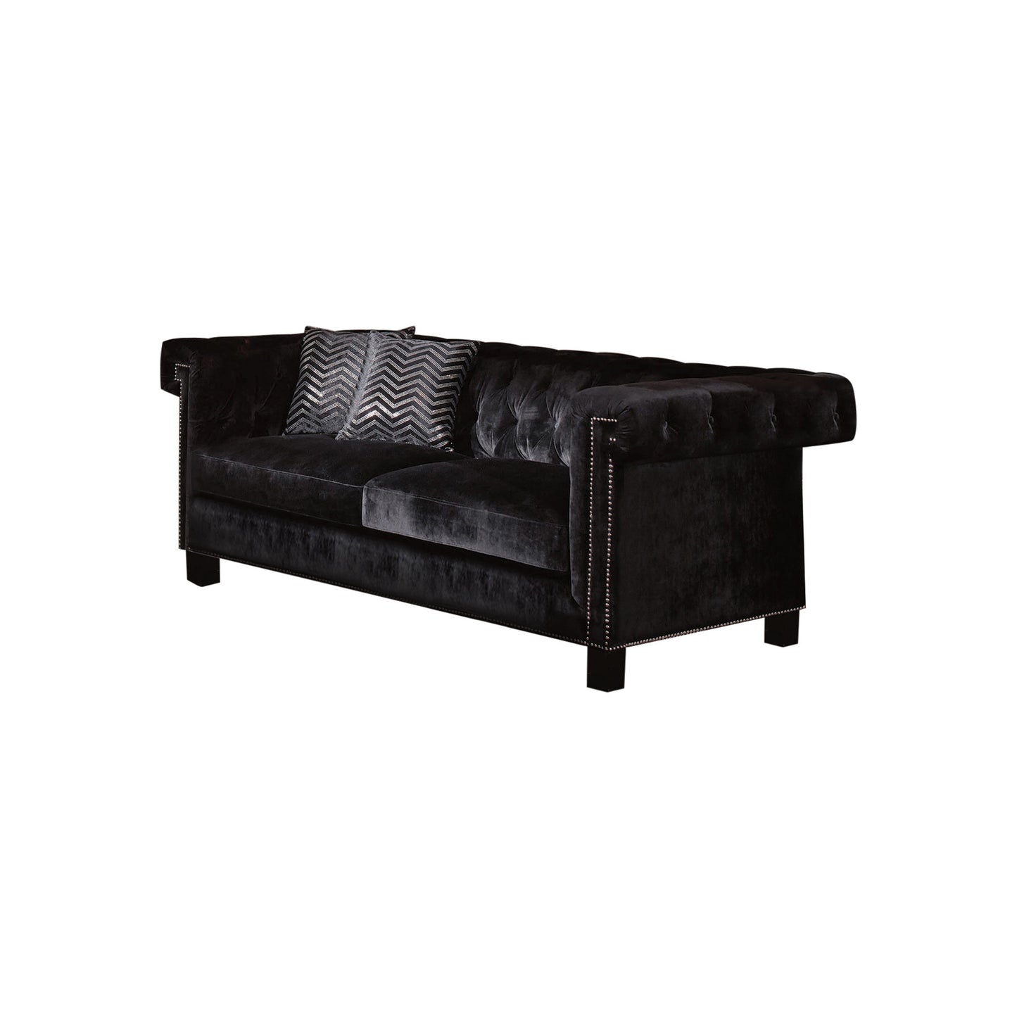 Canapé capitonné Reventlow noir