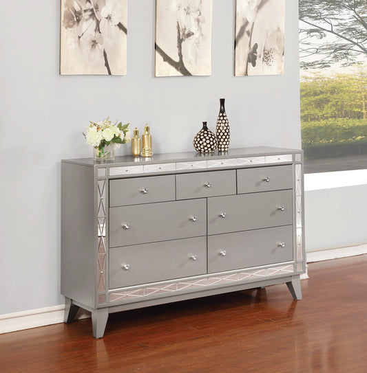 Commode 7 tiroirs Leighton métallisée Mercury 