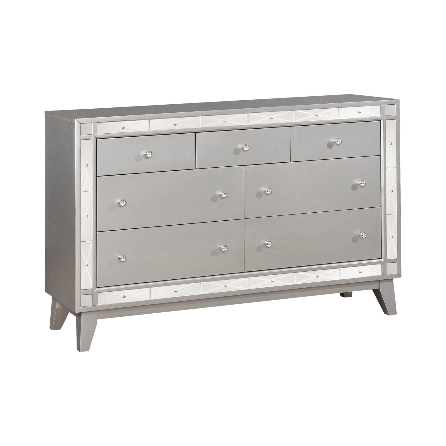 Commode 7 tiroirs Leighton métallisée Mercury 