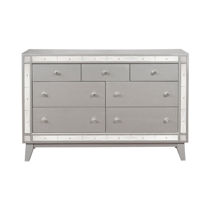 Commode 7 tiroirs Leighton métallisée Mercury 