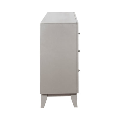 Commode 7 tiroirs Leighton métallisée Mercury 