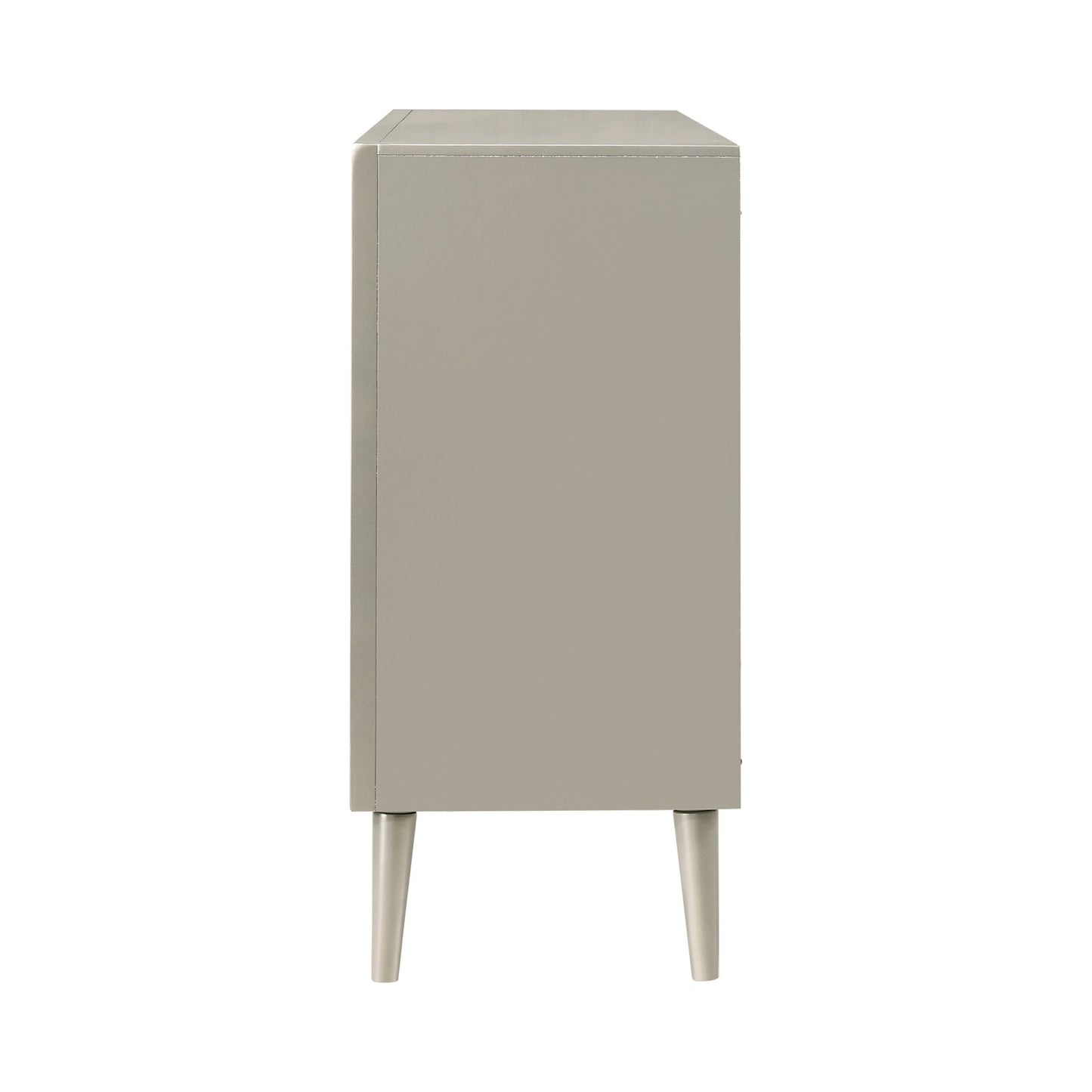 Commode 6 tiroirs Ramon en métal argenté