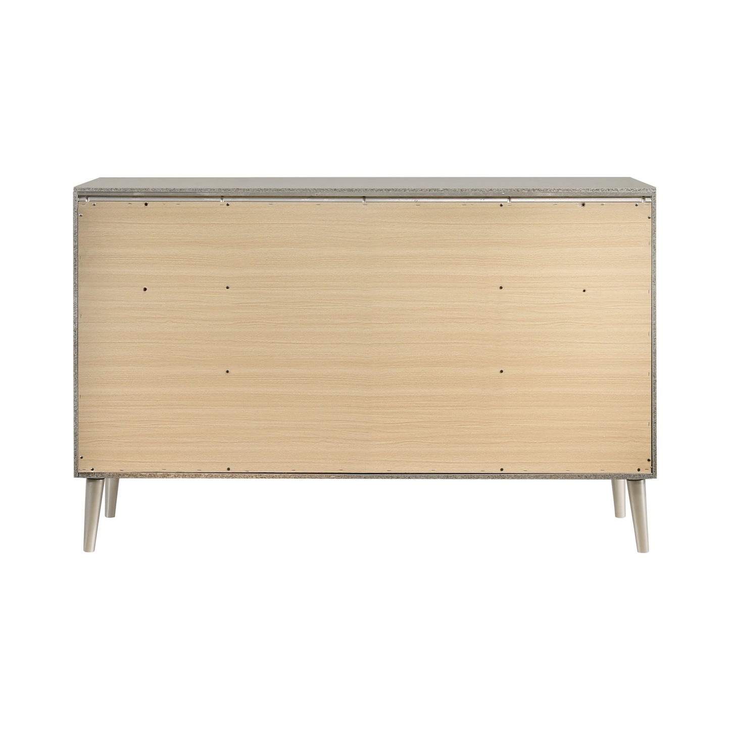 Commode 6 tiroirs Ramon en métal argenté