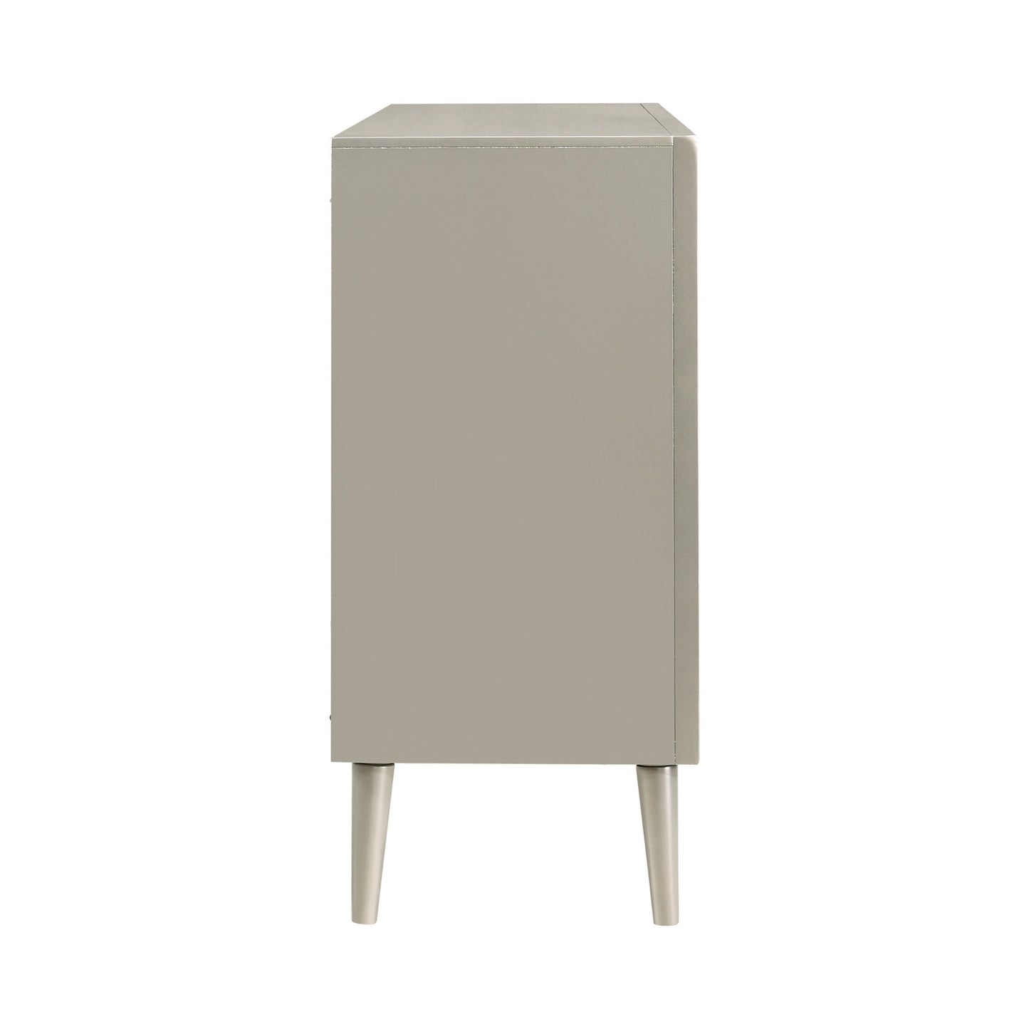 Commode 6 tiroirs Ramon en métal argenté