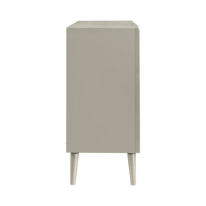Commode 6 tiroirs Ramon en métal argenté