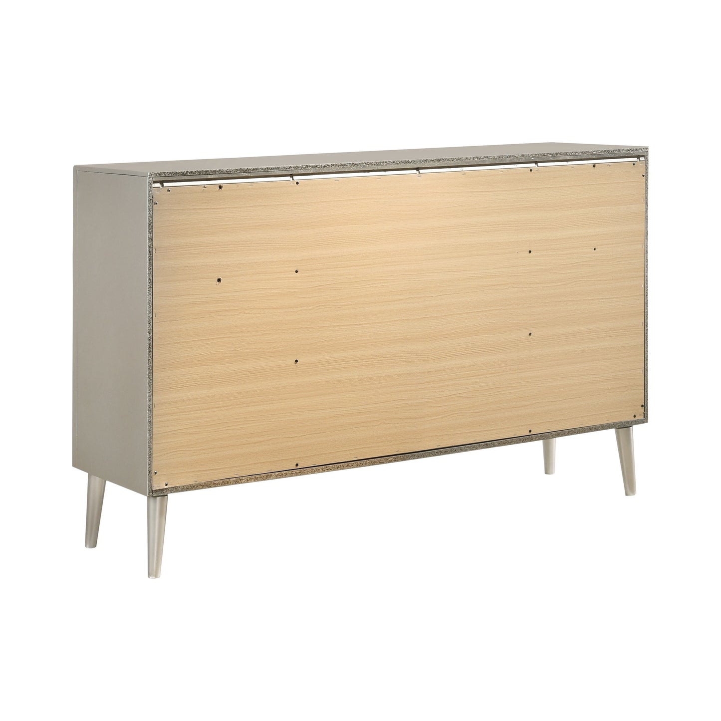 Commode 6 tiroirs Ramon en métal argenté