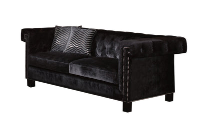 Canapé capitonné Reventlow noir 